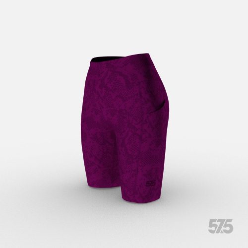 Biker Short - Snake - Dark Magenta