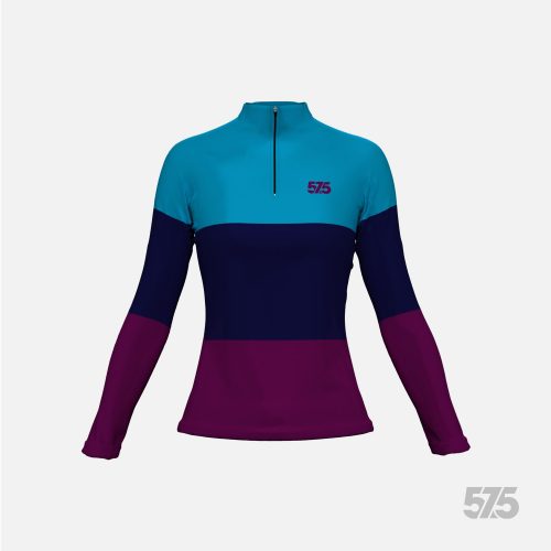 Futófelső hosszú ujjú - Női Cold Top - Threestripe Dark Magenta